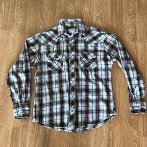 Wrangler Wrancher Flannel Pearl Snap Shirt
